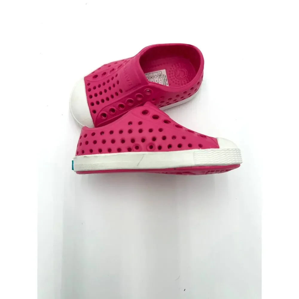Native Jefferson Child Shoes - Hollywood Pink/Shell White - c4 (toddler 4)